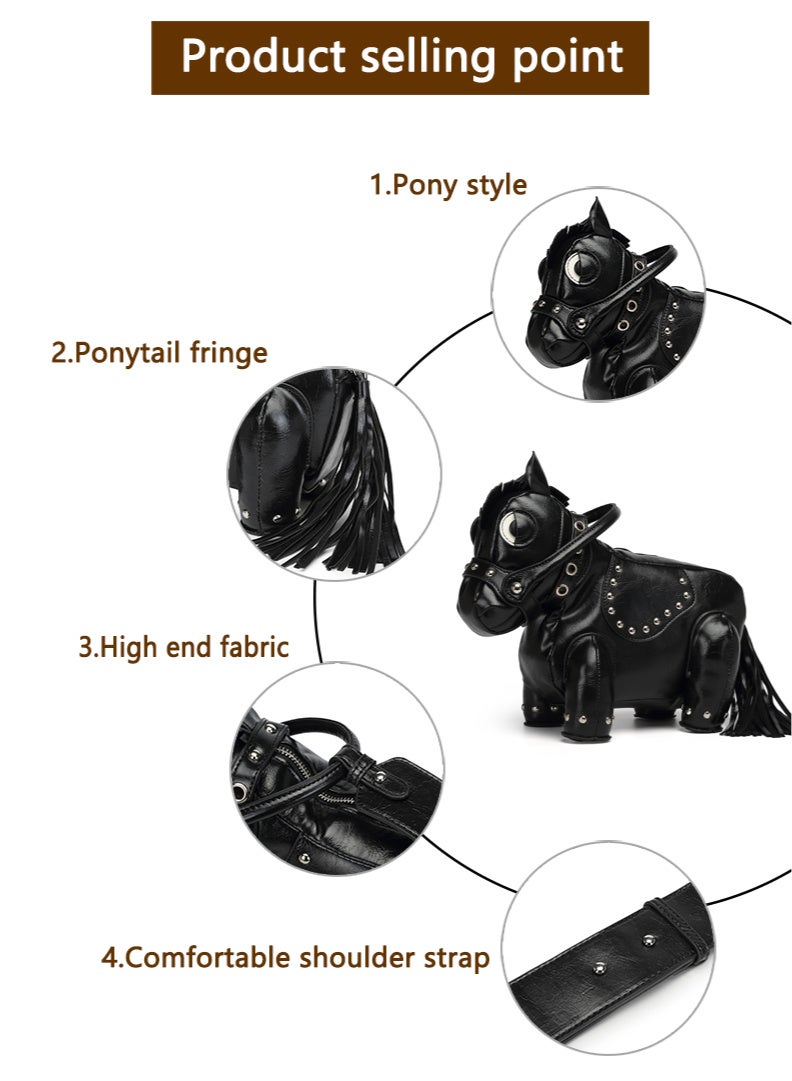 Ciara Sweet and cool, hot girl style, personalized and creative, pony-shaped bag, messenger bag, niche design - Image 4