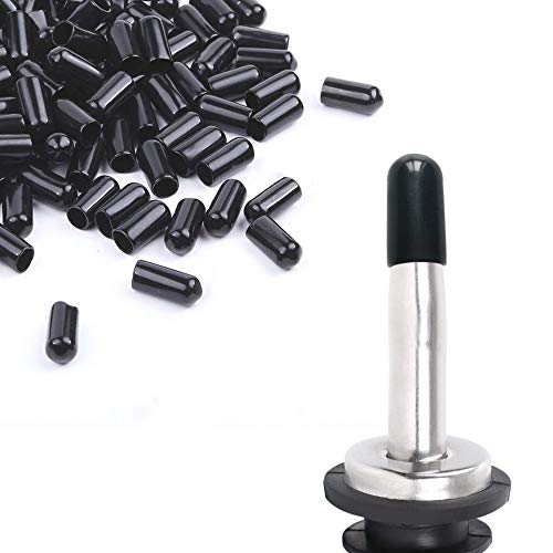 200Pcs liquor spout coversPourers Spouts Covers Dust Rubber Caps for Olive Oil Liquor Bottles Black
