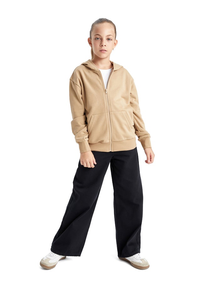 DeFacto Girl Regular Fit Hooded Long Sleeve Knitted Cardigan  - Image 4