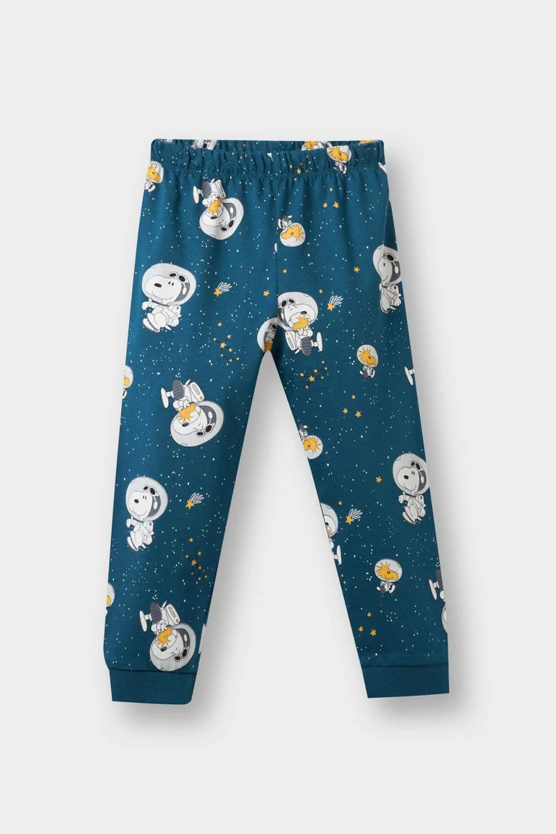 Defacto Baby Boy Snoopy Combed Top Bottoms 2 Piece Pajama Set