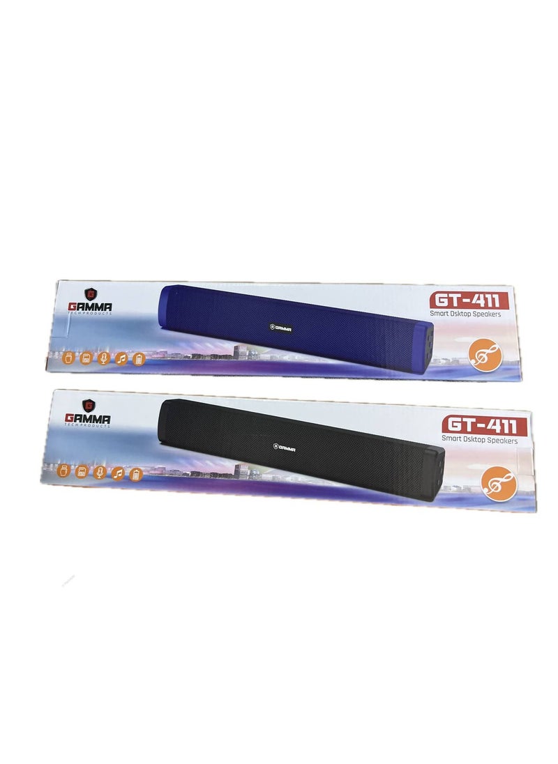 Gamma Portable Chargable Bluetooth Sound Bar Speaker RGB Heavy Bass Usb Sd Card Aux GT -411  Blue or Black  - Image 2