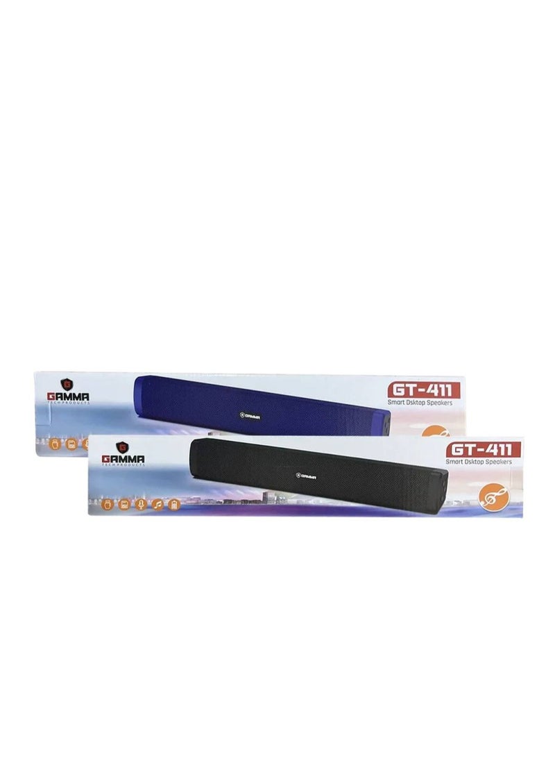 Gamma Portable Chargable Bluetooth Sound Bar Speaker RGB Heavy Bass Usb Sd Card Aux GT -411  Blue or Black  - Image 5