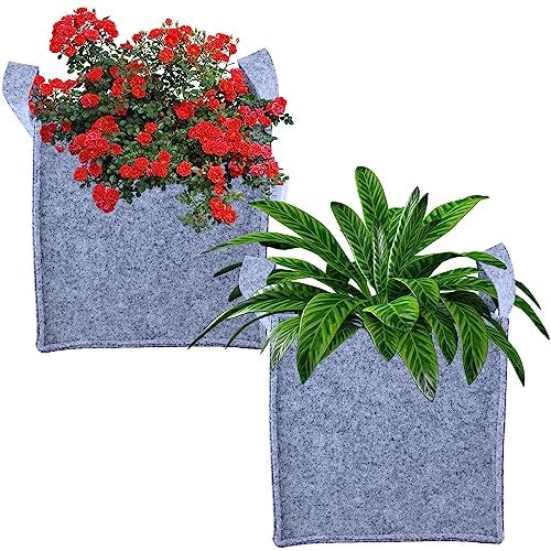 Oriley Grow Bag Heavy Duty Geo Fabric Plants Flower Growing Bags Floor Standing Mount Type for Home Garden Balcony Nursery (Grey, Square, 300 GSM 12x12x12 inch Pack of 2) - Image 1