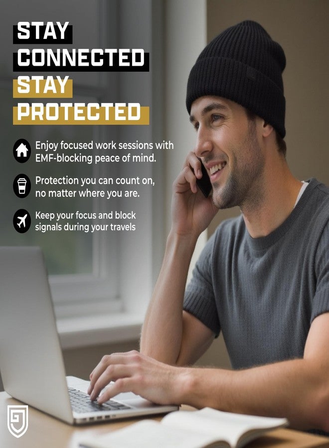 Gardava Faraday Beanie Protection Hat - Blocks 99.9% E.M.Fs, 5G, WiFi, R.adiation, 3rd Party Tested, Faraday Hats for Men & Women, Faraday Cap Cage to Shield Yourself Black, Black, One size - Image 5