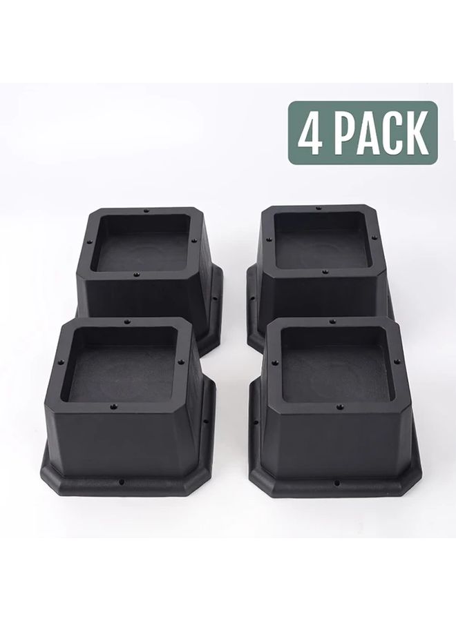 4 Pack 2 3 4 Inch Black Heavy Duty Adjustable Furniture Risers For Bed Table Chair Leg Extenders - Image 4
