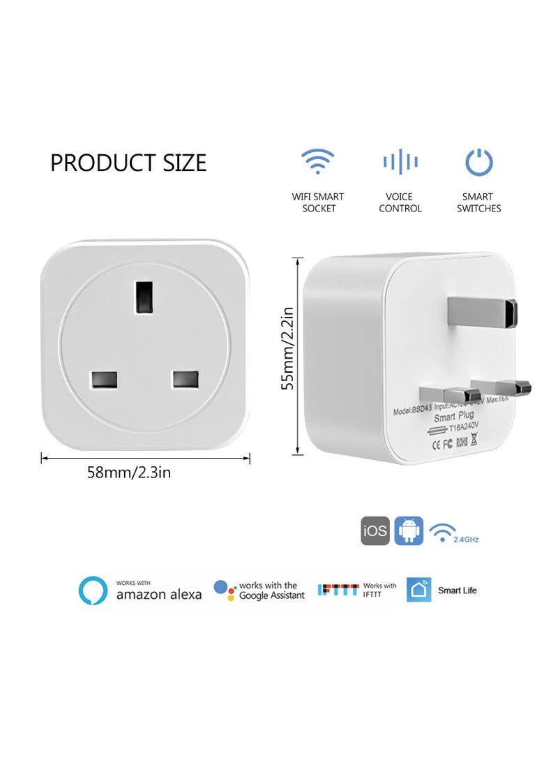 Smart Plug with Energy Monitoring, Wi-Fi Smart Socket Works with Alexa & Google Assistant & IFTTT Smart Socket with Timer, Remote & Voice Control