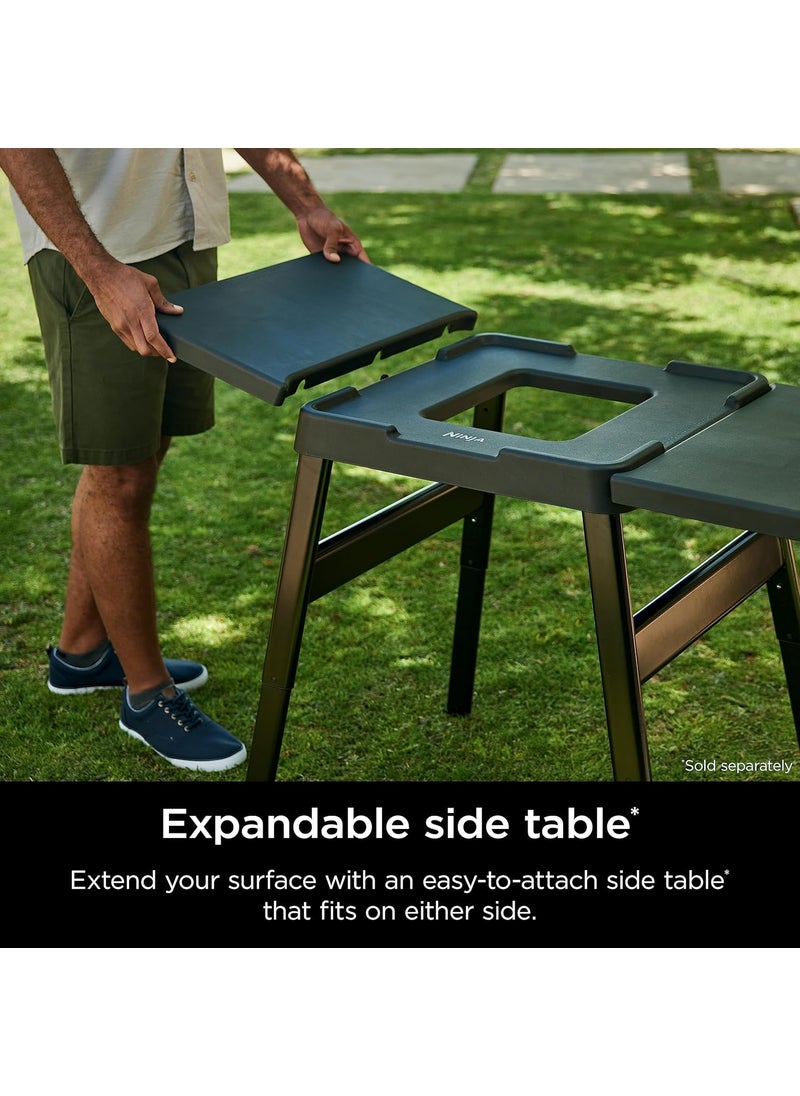 Ninja Ninja XSKUNSTAND Outdoor Stand Woodfire Products Adjustable Height UtensilHolder Side TableCompatible WeatherResistant Black 26 x 34 x 34  - Image 5
