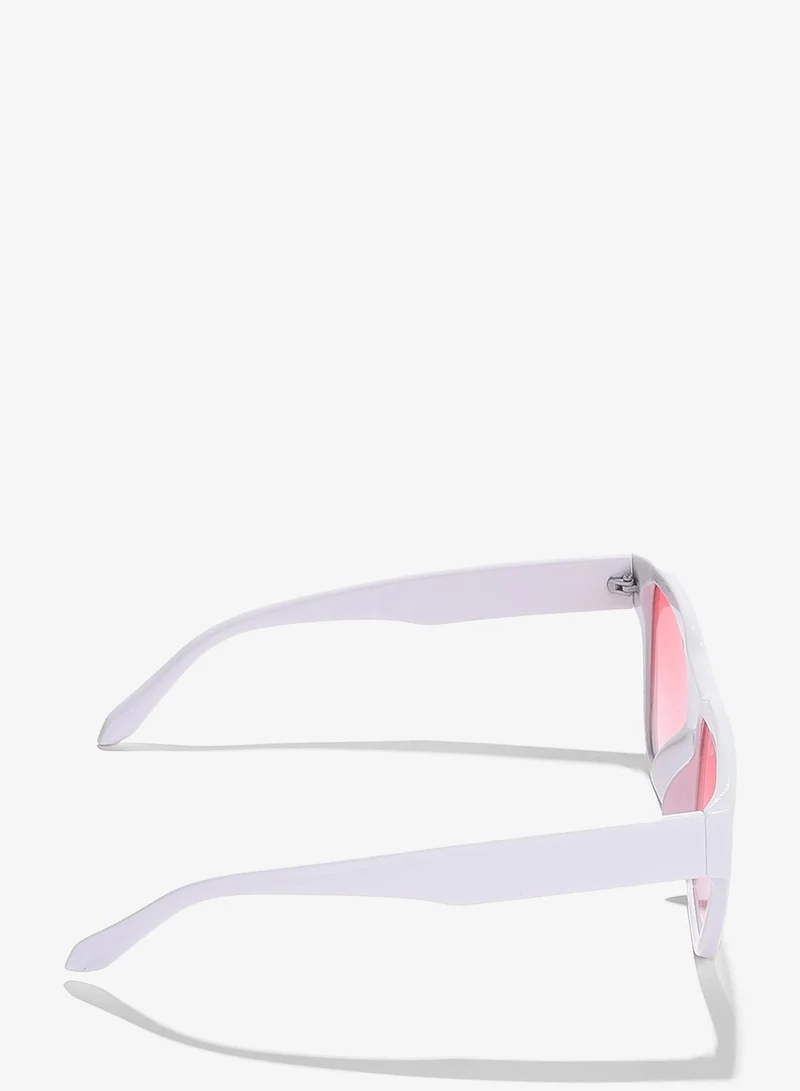 Haute Sauce  Pink Lens White Cateye Sunglasses  | Best Price UAE