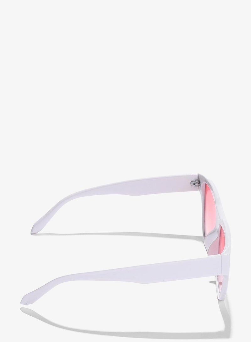 Haute Sauce Pink Lens White Cateye Sunglasses - Image 5