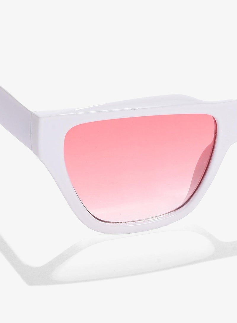 Haute Sauce Pink Lens White Cateye Sunglasses - Image 3