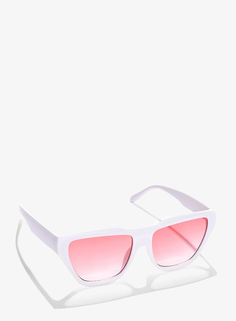 Haute Sauce Pink Lens White Cateye Sunglasses - Image 2