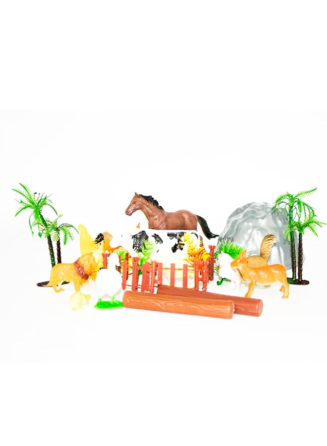 IToys Mini Farm On The Farm World Toy Jar With Animals And Plants Figurines - Image 1