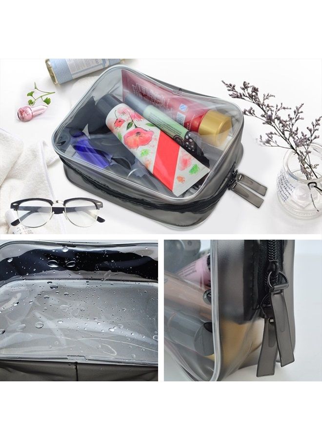 Wobe 5 Packs Clear Cosmetics Bag TSA Approved, PVC Zippered Toiletry Carry Pouch Portable Makeup Bag for Vacation Travel, Bathroom and Organizing Waterproof Makeup Bag Vinyl Plastic Organizer Case - Image 4