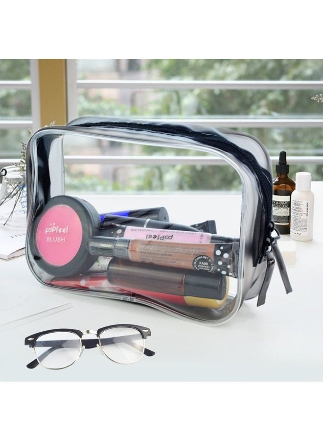 Wobe 5 Packs Clear Cosmetics Bag TSA Approved, PVC Zippered Toiletry Carry Pouch Portable Makeup Bag for Vacation Travel, Bathroom and Organizing Waterproof Makeup Bag Vinyl Plastic Organizer Case - Image 3