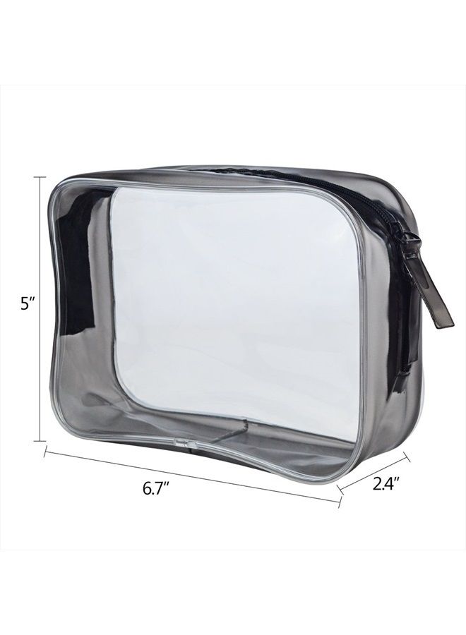 Wobe 5 Packs Clear Cosmetics Bag TSA Approved, PVC Zippered Toiletry Carry Pouch Portable Makeup Bag for Vacation Travel, Bathroom and Organizing Waterproof Makeup Bag Vinyl Plastic Organizer Case - Image 2