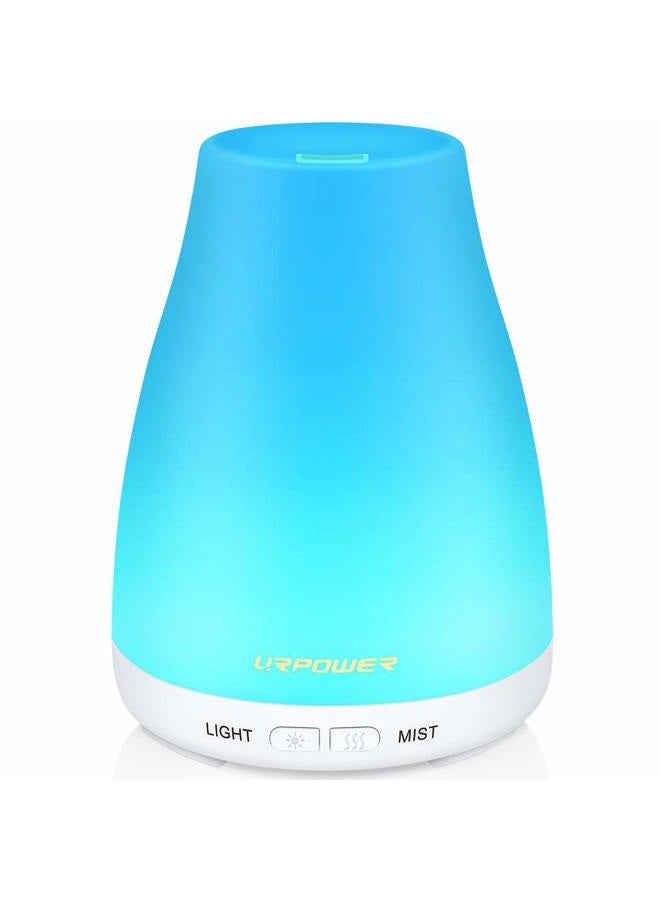 URPOWER 2nd Version Essential Oil Diffuser with Adjustable Mist Mode Waterless Auto Shut-Off and 7 Color LED Lights for Home Office, One Size (Pack of 1), White - Image 1