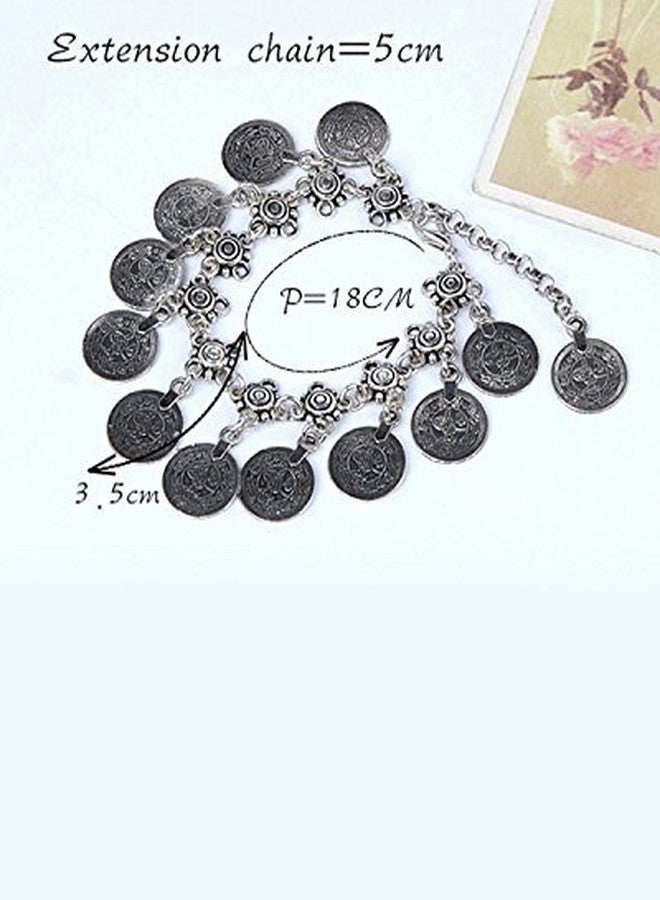 Shining Diva Silver Plated Anklet for Women (Antique Silver) (8270b) - Image 4
