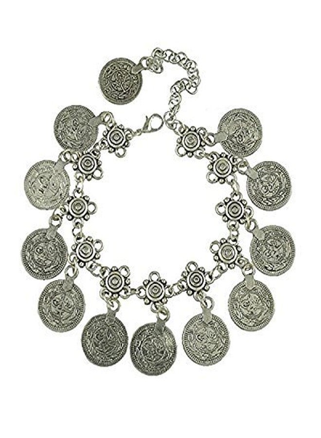 Shining Diva Silver Plated Anklet for Women (Antique Silver) (8270b) - Image 1