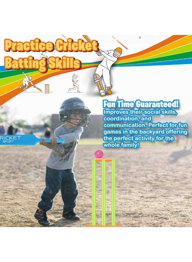 DAT Kids Cricket Set with Bat, Stumps & 2 Balls – Safe Plastic Outdoor Cricket Toy for Boys & Girls – Backyard Sport Game for Kids – Lightweight, Durable, Fun Learning Toy - Image 4