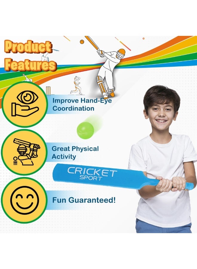 DAT Kids Cricket Set with Bat, Stumps & 2 Balls – Safe Plastic Outdoor Cricket Toy for Boys & Girls – Backyard Sport Game for Kids – Lightweight, Durable, Fun Learning Toy - Image 2