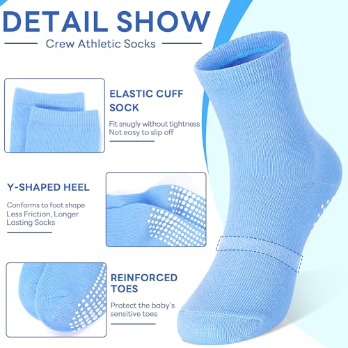 Tphon Toddler Socks, Baby Non Slip Socks for Boys Girls 12 Pairs Kids Infants Children Sock 7-10 Years - Image 2