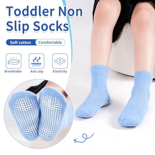 Tphon Toddler Socks, Baby Non Slip Socks for Boys Girls 12 Pairs Kids Infants Children Sock 7-10 Years - Image 3