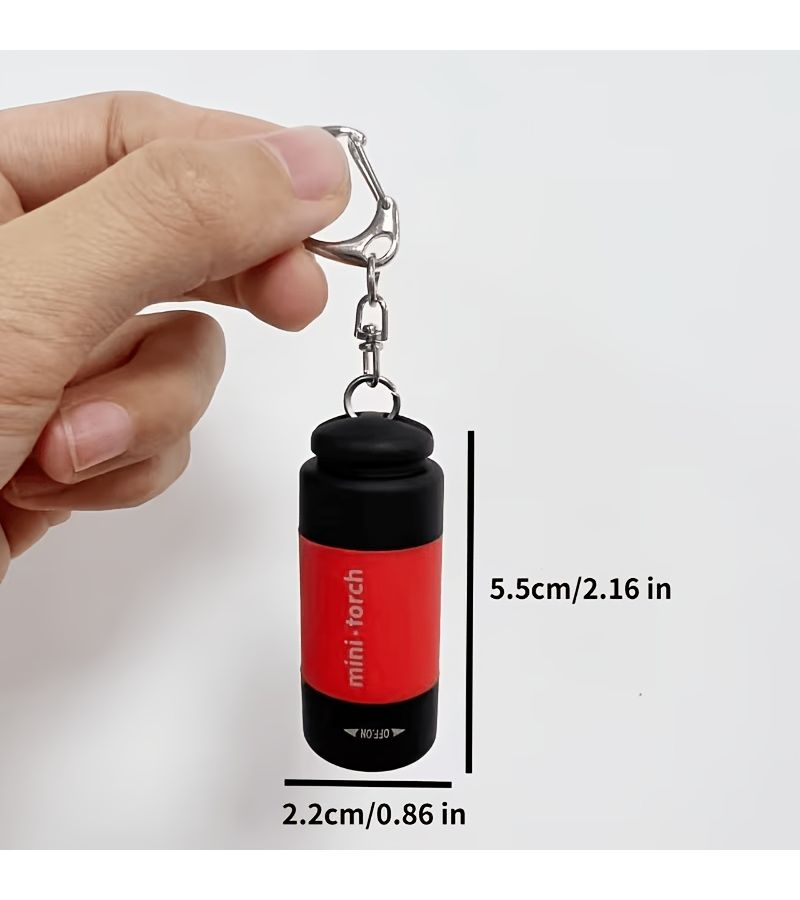 مصباح يدوي صغير أخضر قابل لإعادة الشحن عبر USB بإضاءة LED، مناسب للتخييم في الهواء الطلق، كسلسلة مفاتيح - Image 3