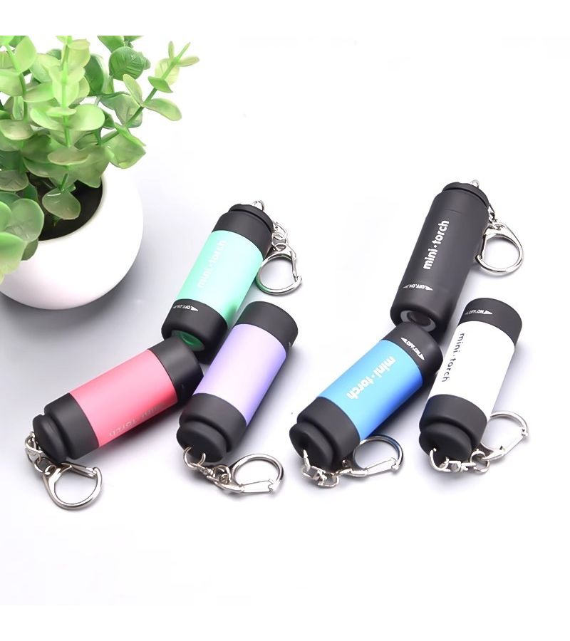 مصباح يدوي صغير أخضر قابل لإعادة الشحن عبر USB بإضاءة LED، مناسب للتخييم في الهواء الطلق، كسلسلة مفاتيح - Image 5