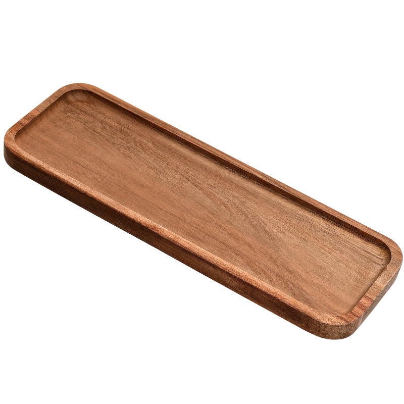 LorisArm 11.2"x 4" Small Wooden Serving Platters and Trays, Natural Acacia Wood Tray for Dessert,Appetizer, Cheese, Fruit, Cookie. - Image 1