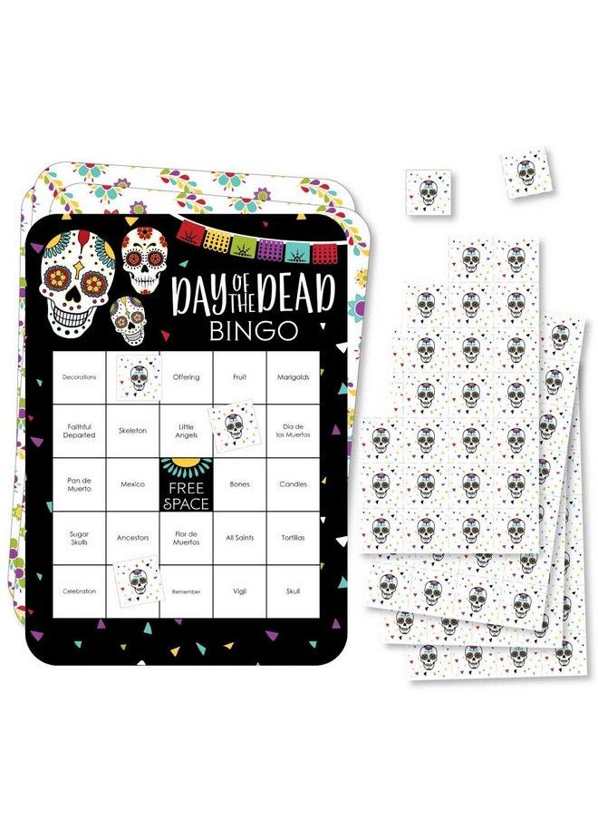 Big Dot of Happiness Day Of The Dead Bingo Cards And Markers Halloween Sugar Skull Party Bingo Game Set Of 18  - Image 2