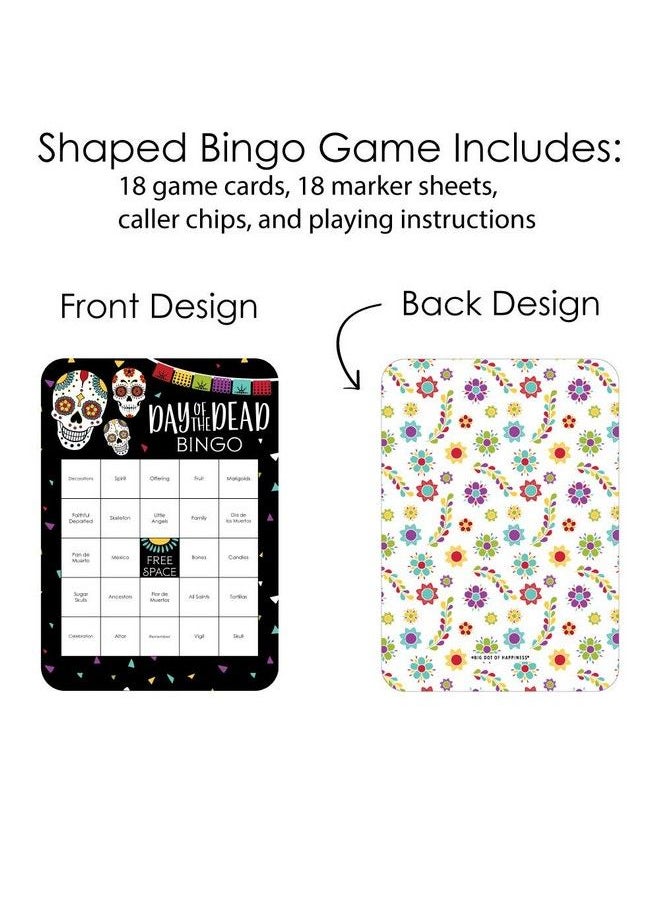 Big Dot of Happiness Day Of The Dead Bingo Cards And Markers Halloween Sugar Skull Party Bingo Game Set Of 18  - Image 4