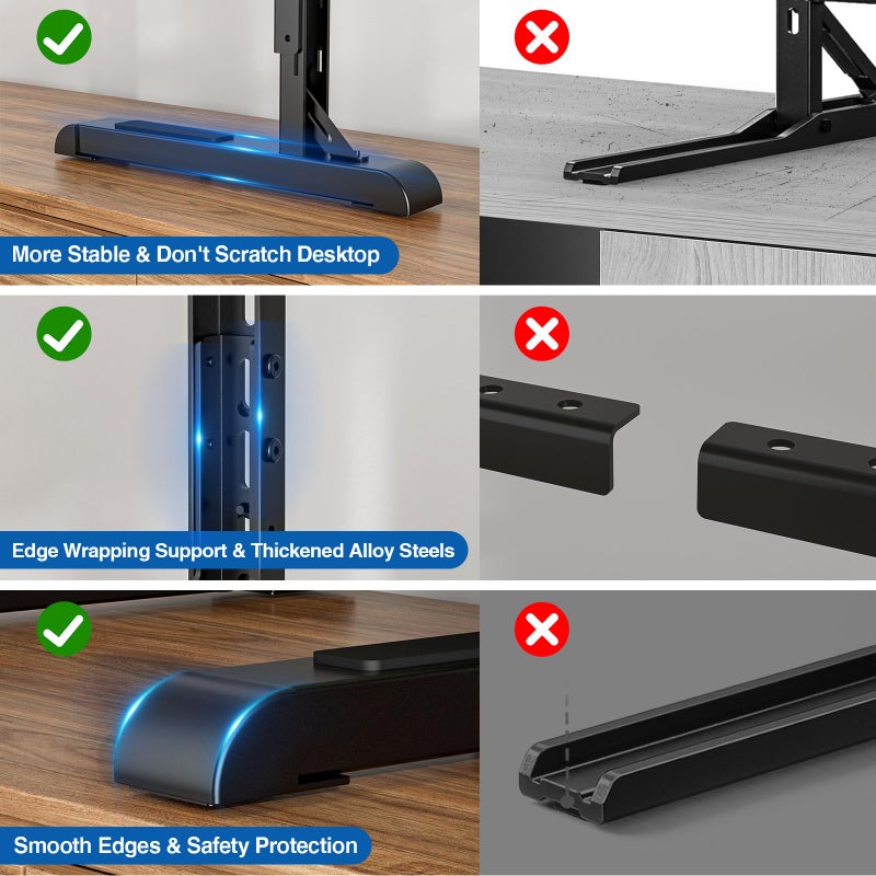 HOLMAXD Universal TV Stand for 19-75 Inch LCD LED TVs, Height Adjustable TV Legs Replacement Hold up to 110 lbs, Table Top TV Stand Base, Max VESA 800X600mm - Image 4