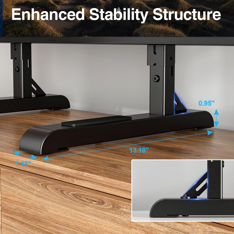 HOLMAXD Universal TV Stand for 19-75 Inch LCD LED TVs, Height Adjustable TV Legs Replacement Hold up to 110 lbs, Table Top TV Stand Base, Max VESA 800X600mm - Image 5
