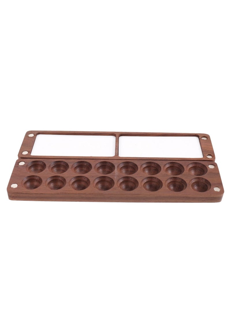 Portable Watercolor Palette Wooden 16 Color Sketchbook Colour Box Box, Travel Paint Tray for Water Color, Gouache, Acrylic - Image 2