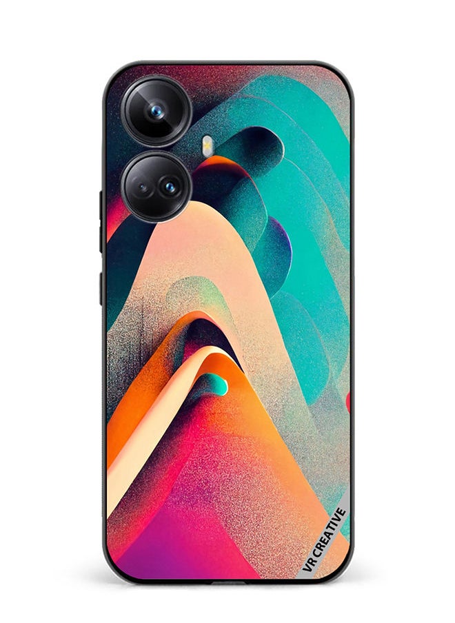 VR CREATIVE Protective Case Cover For Realme 10 Pro Plus Abstract Waves Lines Design Multicolour  - Image 1