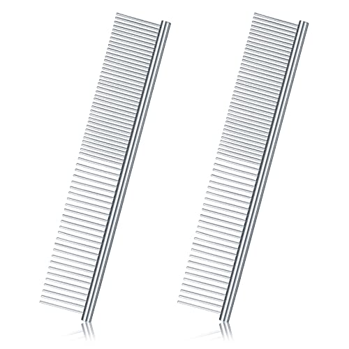 Perthlin 2 Pieces Macrame Comb and Tassel Brush Kit - Stainless Steel Combs for Pet Grooming, Macrame Fringe Cord and Supplies (Silver) - Image 1