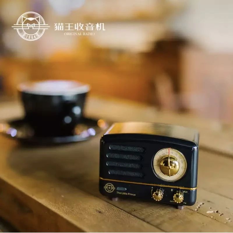 Muzen The Little Prince Desktop Mini Speaker with OTR FM Radio Bluetooth Wireless Metal Music Player, Black - Image 2
