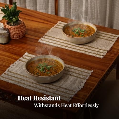 Peepul Tree PeepulTree Placemats & Table Cloths (Off-White, Pack of 4 - Placemats) - Image 4
