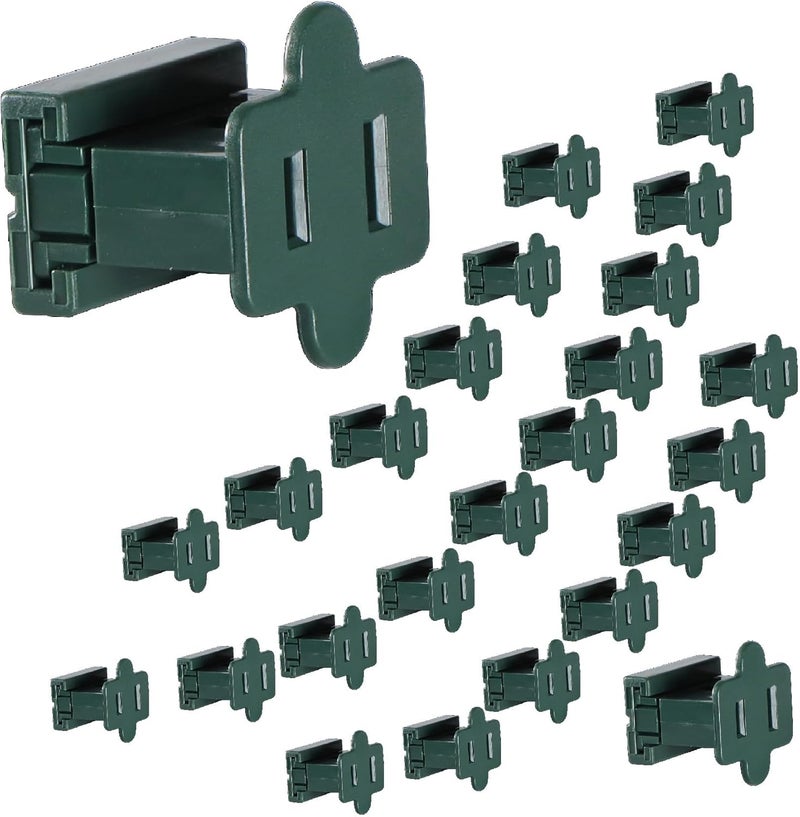 Aniai (25) Pack Vampire Plug, Slip and Slide Plug Add,Extension Cord Ends Male and Female, Replacement Electrical Plug 2 Prong, SPT-1 Wire (spt1 Female, Green) - Image 1