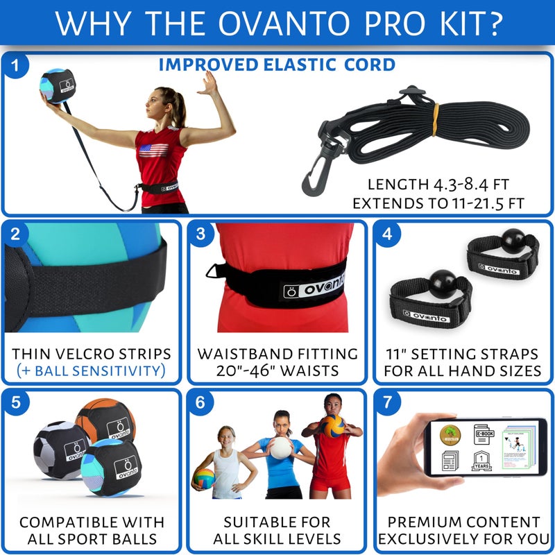 OVANTO Volleyball Training Equipment Aid â€“ Adjustable Practice Hitting Rebounder in 4 Styles to Serve, Spike, Set, and Pass Like a Pro - Volleyball Practice Equipment Gift for Beginners & Experts - Image 4