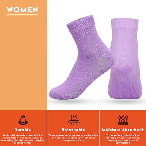Supersox Ankle Socks for Women Made With Premium Cotton. Solid Design, Anti Odour & Anti Bacterial, Ideal for Daily Casual Wear/Gym/Office - Pack of 4, Free Size, Multicolor - Image 4