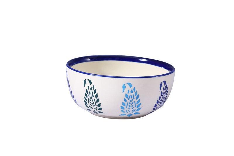 Caffeine Ceramic Handmade Blue Boota Serving Bowl (Set of 4) - Image 4