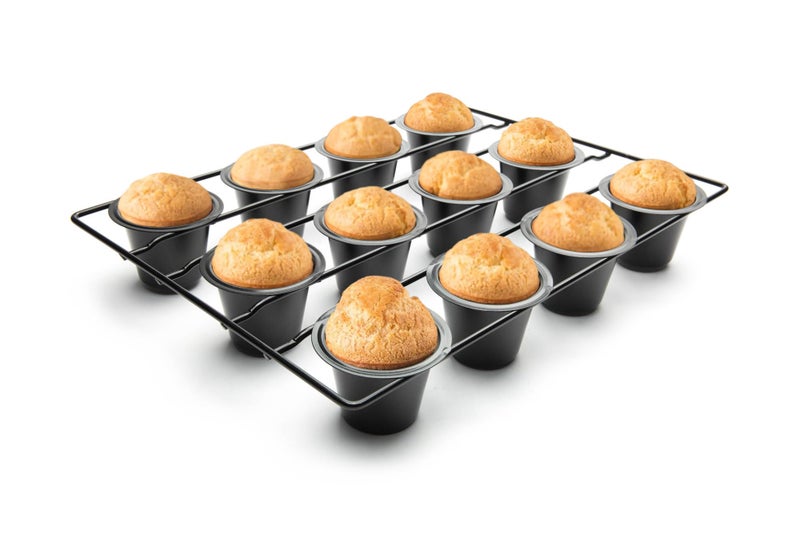 Fox Run 4758 Linking Mini Popover Pan Carbon Steel NonStick 12Cups