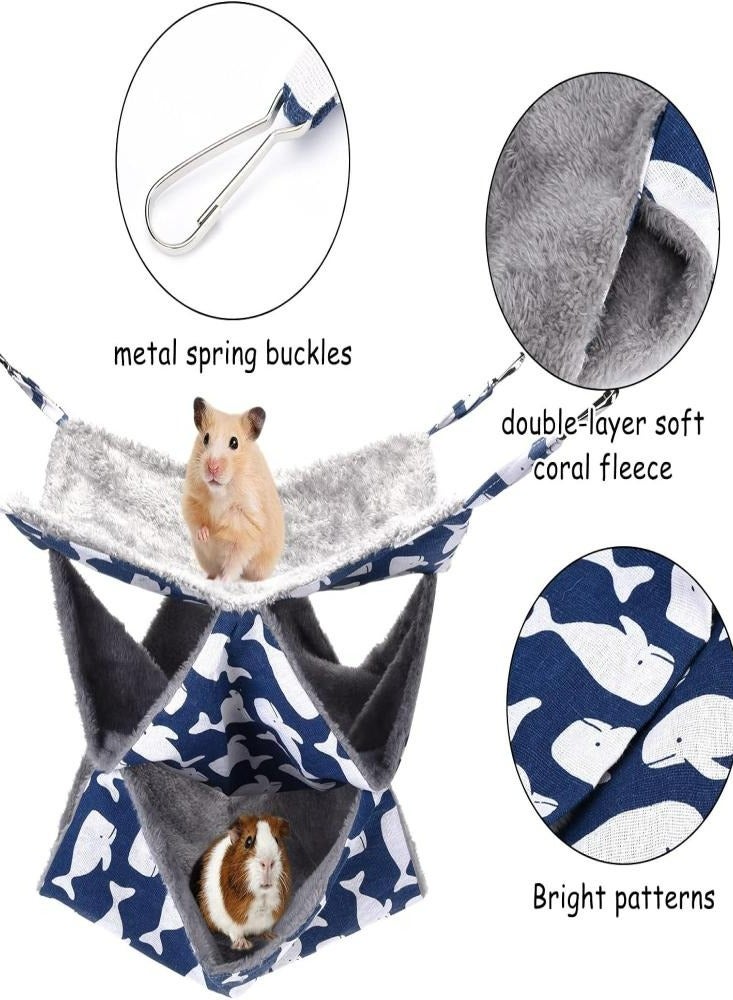 Oasisgalore Pet Hammocks Warm Triple Hammocks Hanging Sleeping Bags 3 Tier Pet Supplies Hamsters Gammocks Cage Accessories  - Image 3