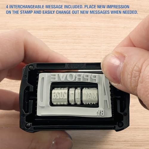 Trodat Printy 4750 Self Inking Date Stamp with Approved, Copy, EMAILED, Scanned – Blue and Red Ink, 1" x 1-5/8" - Image 4