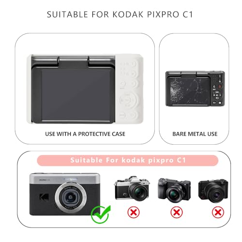 Tedubax Silicone Case for kodak pixpro C1 Digital Camera with 2PCS Screen Protector and Lanyard - White - Image 2