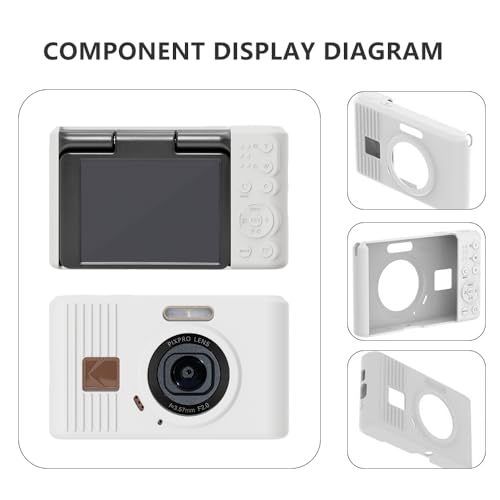 Tedubax Silicone Case for kodak pixpro C1 Digital Camera with 2PCS Screen Protector and Lanyard - White - Image 4