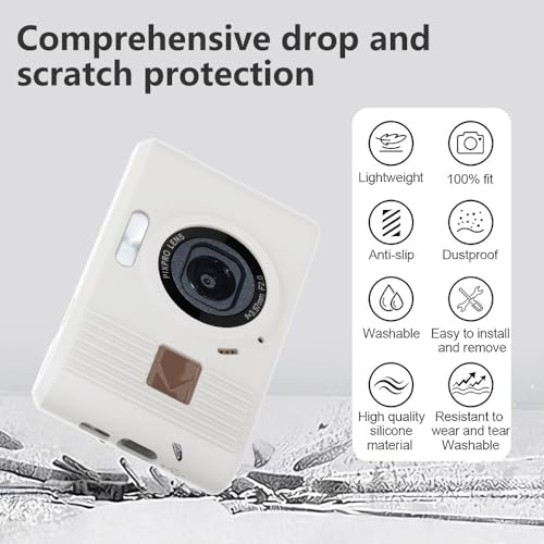 Tedubax Silicone Case for kodak pixpro C1 Digital Camera with 2PCS Screen Protector and Lanyard - White - Image 3