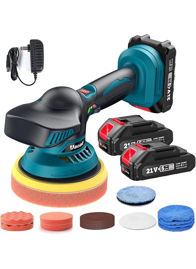 erorex Cordless Buffer Polisher Kit W 2 X 2.0Ah Batteries 6 Inch Orbital Polisher For Car Detailing 6 Variable Speed Car Buffer Waxer Kit For Car Boat Detailing Polishing Scratch Removing  - Image 1