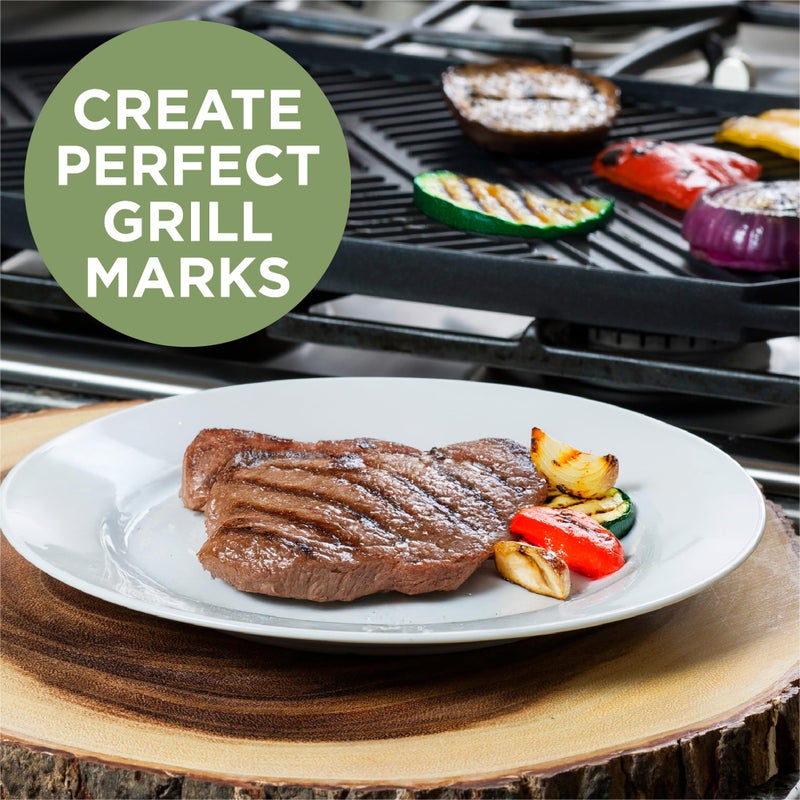 Ecolution Reversible Grill/Griddle Pan, Non-Stick, Dishwasher Safe, Double Burner Family Griddle Grill Pan Cookware, Cast Aluminum, 19.5-Inch x 11-Inch - Image 5